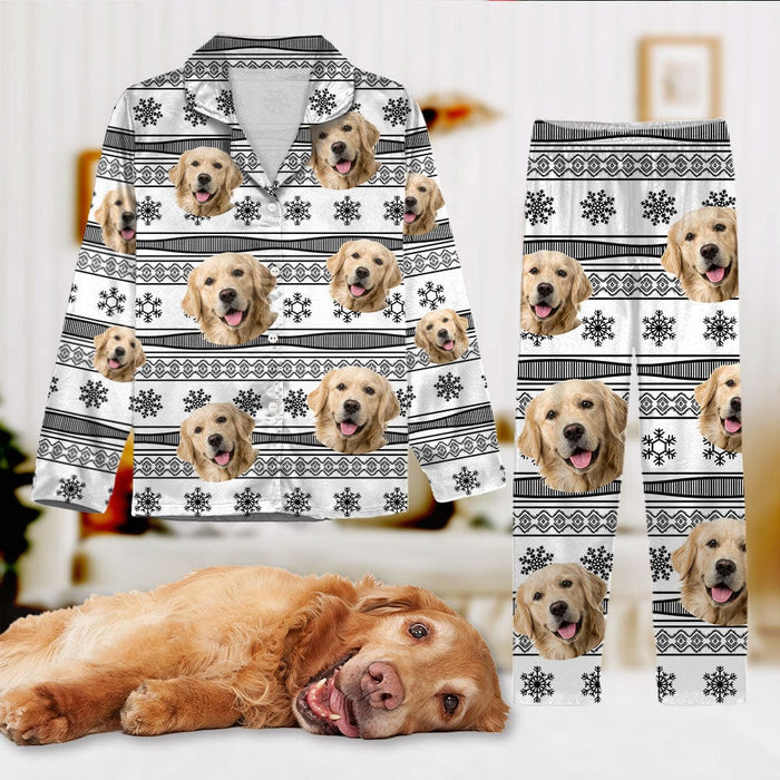 GeckoCustom Custom Dog Photo With Aboriginal Pattern For Family Pajamas TA29 889686 For Adult / Combo Shirt And Pants (Favorite) / S