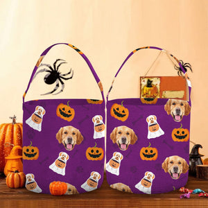 GeckoCustom Custom Dog Photo With Accessory Pattern Halloween Basket TA29 889602 9 inches (Diameter)x 9.8 inches (Height)