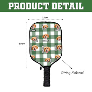 GeckoCustom Custom Dog Photo With Flannel Design For Sport Player Pickleball Paddle Cover TH10 892059 30x22cm