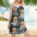 GeckoCustom Custom Dog Photo With Flower Pattern Women's Sleeveless Cami Dress N304 889412