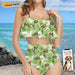 GeckoCustom Custom Dog Photo With Pattern Bikini Swimsuit TA29 889346
