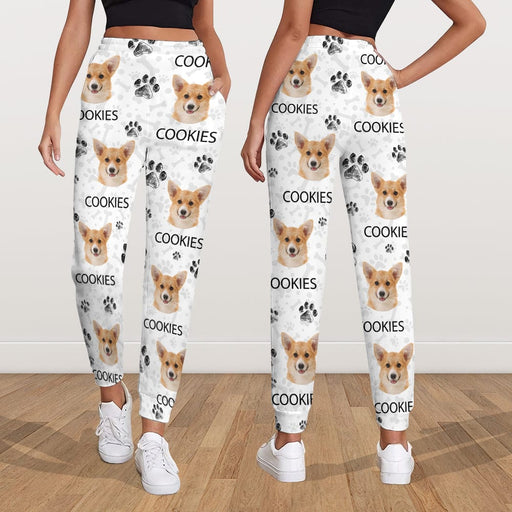 GeckoCustom Custom Dog Photo With Paw Pattern Sweatpants TA29 889806