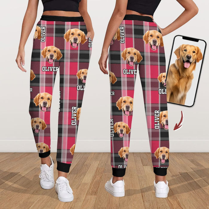 GeckoCustom Custom Dog Photo With Plaid Background For Men and Women Sweatpants TA29 889838