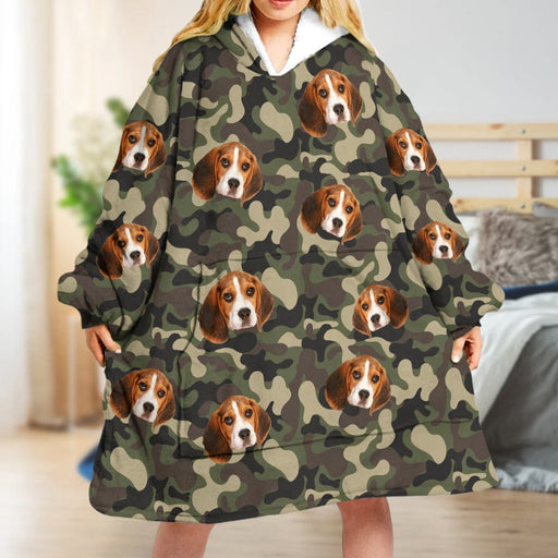 GeckoCustom Custom Dog Photo With Tie Dye Background Hoodie Blanket N304 889366