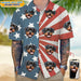 GeckoCustom Custom Dog Photo With Us Flag Hawaii Shirt N304 889228