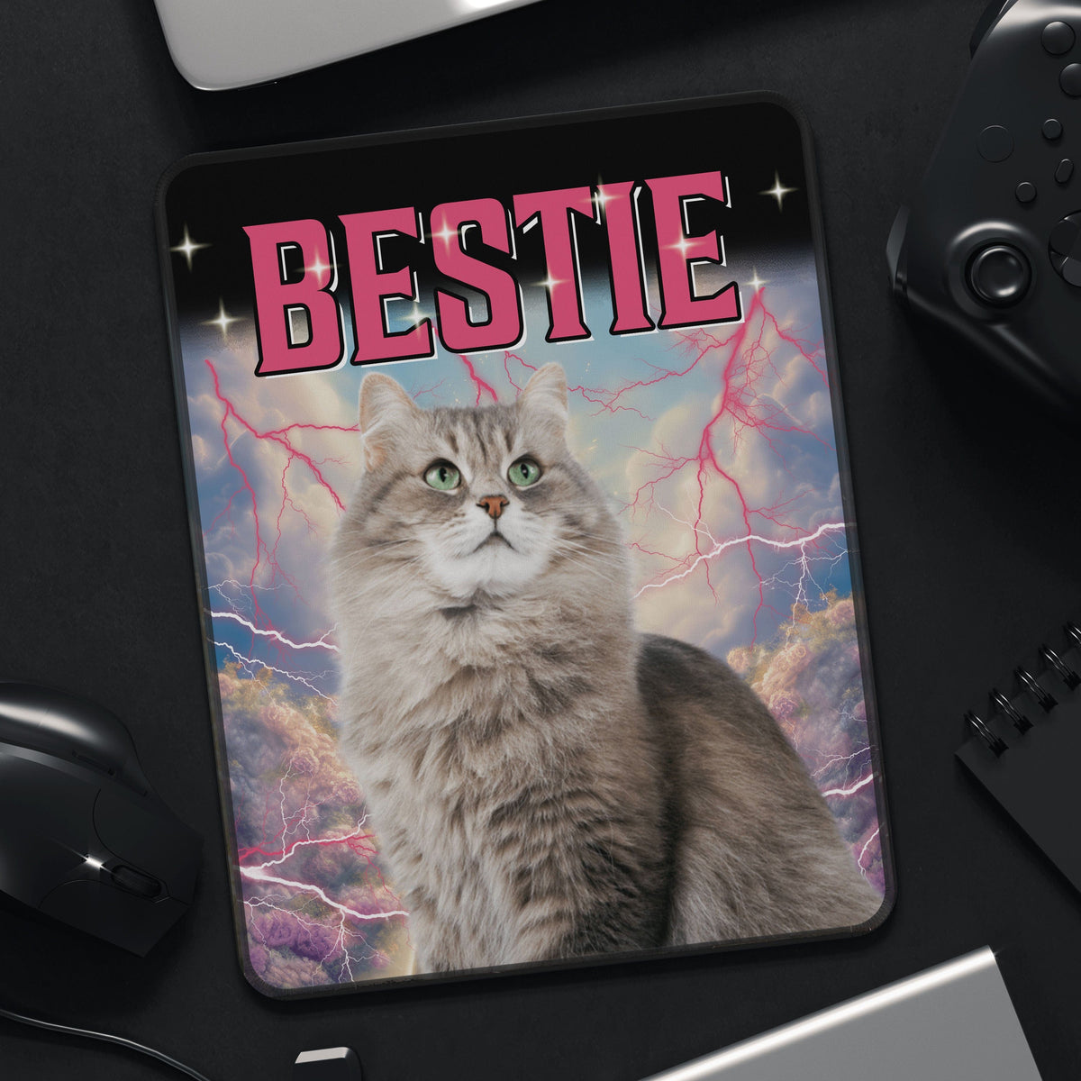 GeckoCustom Custom Dog Portrait Photo With Retro Style Mousepad NA29 889624