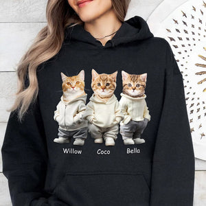 GeckoCustom Custom Face Cute Cat Dark Shirt Gift For Cat Lovers HA75 891814 Pullover Hoodie / Black Colour / S