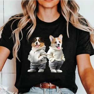 GeckoCustom Custom Face Cute Dog Dark Shirt Gift For Dog Lovers HA75 891810