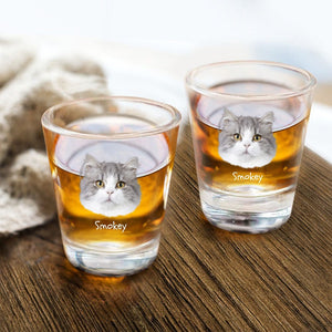GeckoCustom Custom Face Dog Cat Print Shot Glass Gift For Dog Lovers Cat Lovers HA75 895106 1.5oz