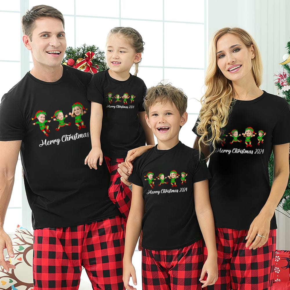 GeckoCustom Custom Face Family Photo Merry Christmas Shirt HA75 891875