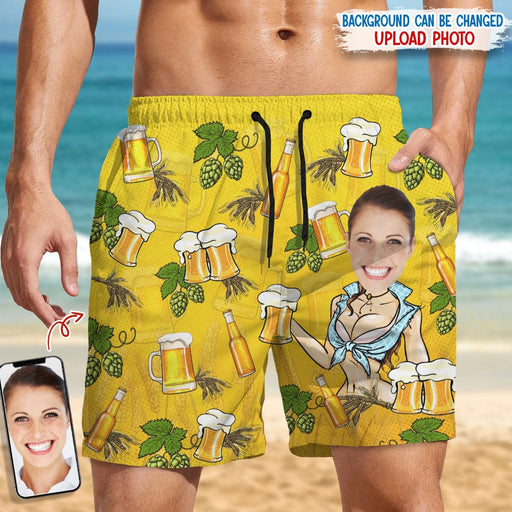 GeckoCustom Custom Face for Boyfriend/Husband Beer Beach Short N304 889523