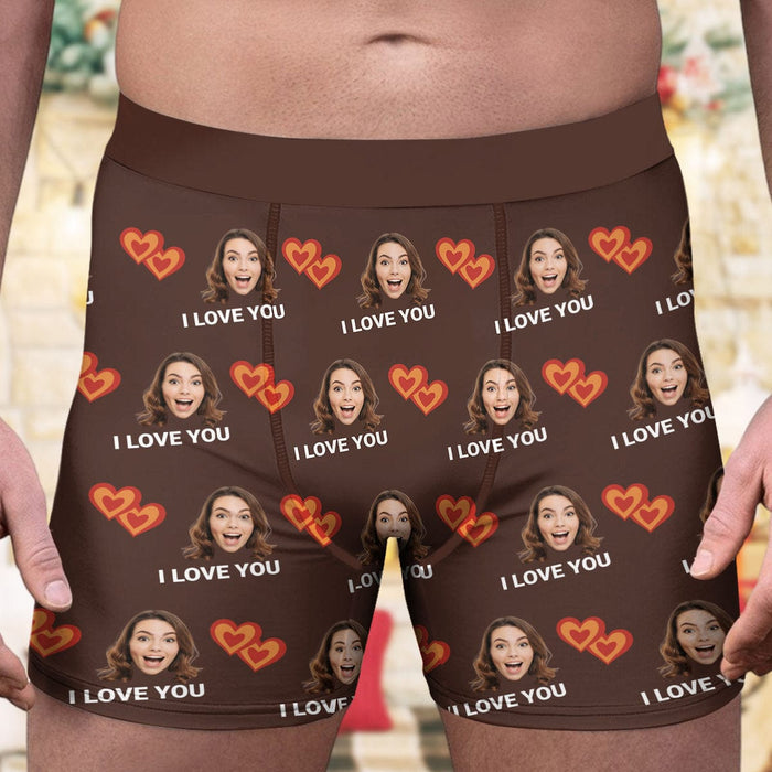 Personalized Boxer Briefs For Him - I Heart You