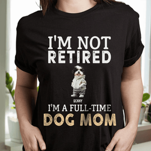 GeckoCustom Custom Face Photo A Full-time Dog Dad Dog Mom Dark Sweatshirt For Dog Lovers HO82 893476 Women Tee / Black Color / S