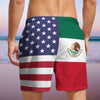 GeckoCustom Custom Face Photo American Mexican Flag Men's Beach Short K228 889196