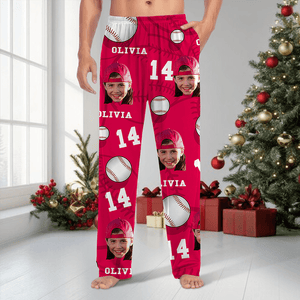 GeckoCustom Custom Face Photo And Name Baseball Pants Christmas Gift TA29 HA75 888779