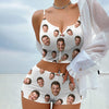 GeckoCustom Custom Face Photo Appliques Notched Neckline Lingerie Set N304 890055