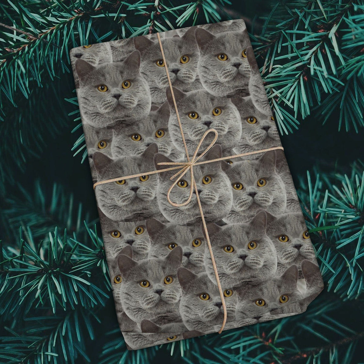 GeckoCustom Custom Face Photo Cat Wrapping Paper HO82 893328