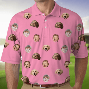 GeckoCustom Custom Face Photo Dog Cat Family Polo Shirt DM01 891117