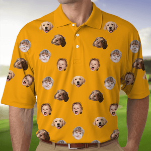 GeckoCustom Custom Face Photo Dog Cat Family Polo Shirt DM01 891117