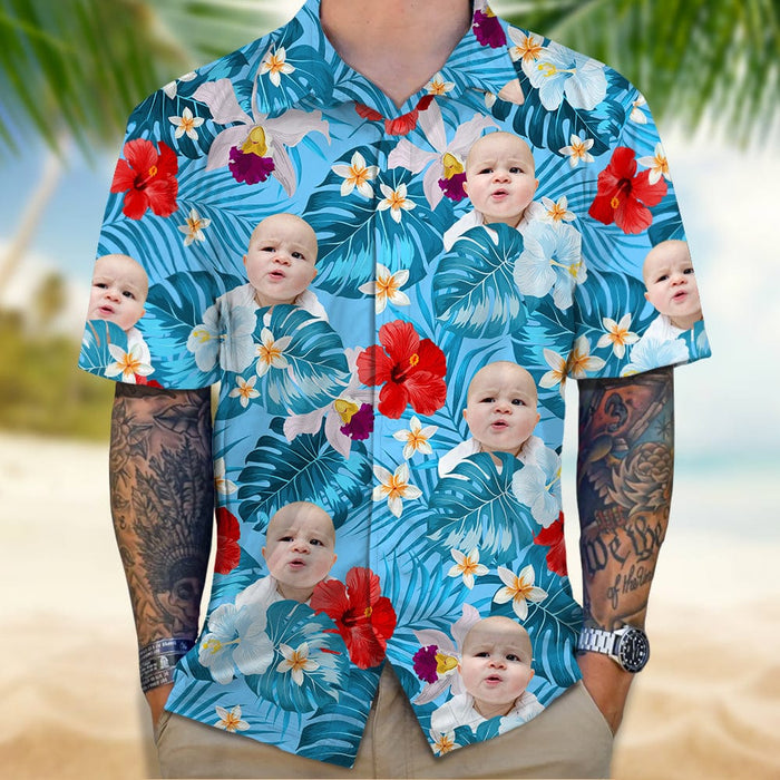 GeckoCustom Custom Face Photo For Tropical Style Hawaii Shirt N304 889469