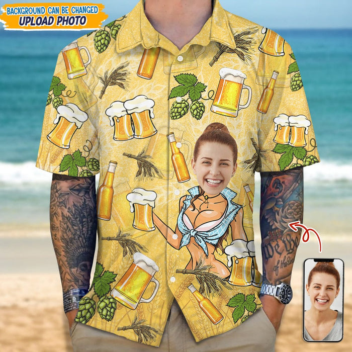 GeckoCustom Custom Face Photo Gift For Husband And Boyfriend Hawaii Shirt N304 889319