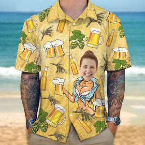 GeckoCustom Custom Face Photo Gift For Husband And Boyfriend Hawaii Shirt N304 889319