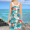 GeckoCustom Custom Face Photo Hawaii Women's Sleeveless Cami Dress N304 889390