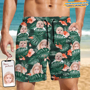 GeckoCustom Custom Face Photo Hawaiian Men's Beach Short K228 889208