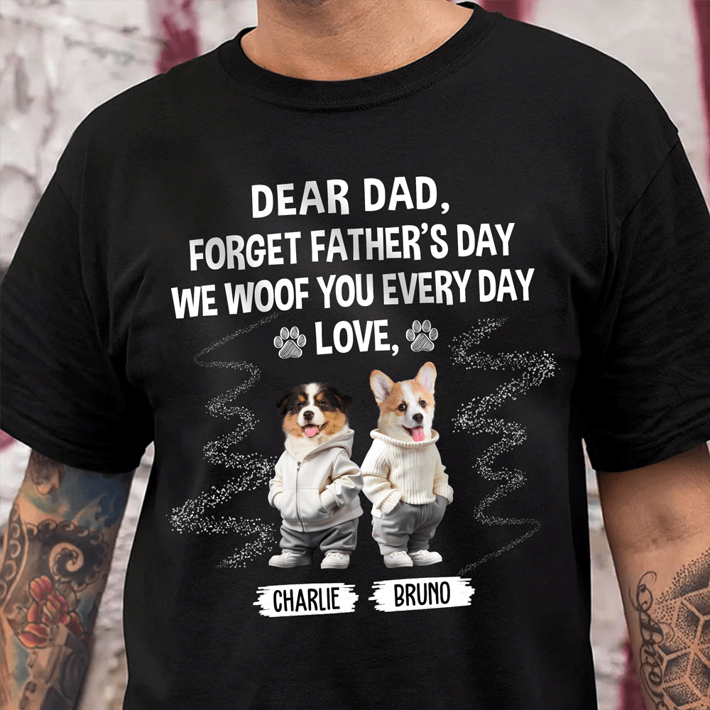 GeckoCustom Custom Face Photo I Woof You Grandpaw Dark Sweatshirt For Dog Lovers HO82 893504