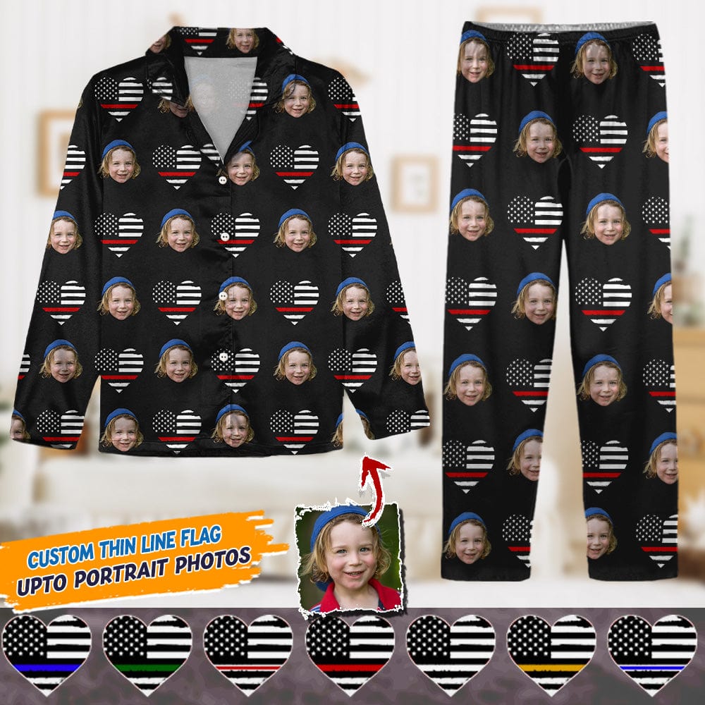 GeckoCustom Custom Face Photo Thin Line Flag Pajamas N369 HN590