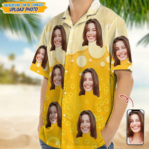 GeckoCustom Custom Face Photo With Beer Bubble Hawaii Shirt N304 889287