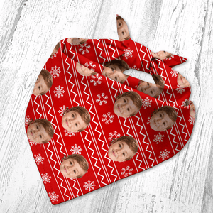 GeckoCustom Custom Face Photo With Christmas Pattern Bandana TH10 891547