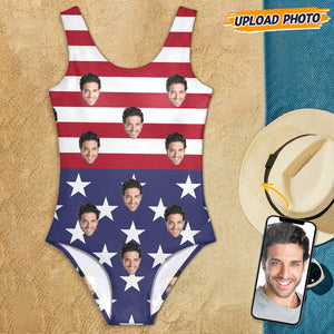 GeckoCustom Custom Face Photo With Flag Pattern Swimsuit TA29 889200