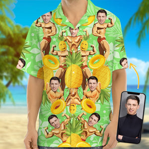 GeckoCustom Custom Face Photo With Muscle Hawaiian Shirt TA29 889519