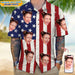 GeckoCustom Custom Face Photo With Us Flag Hawaii Shirt N304 889271