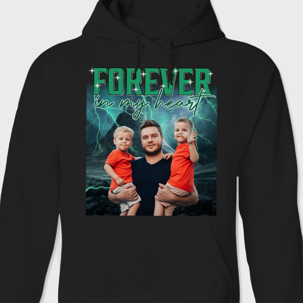 GeckoCustom Custom Face Portrait Photo Vintage Style Shirt T368 889685 Pullover Hoodie / Black Colour / S