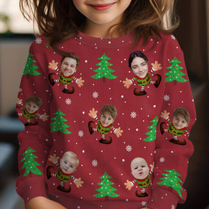 GeckoCustom Custom Face Xmas Elfs All-Over-Print Ugly Sweater HO82 893142