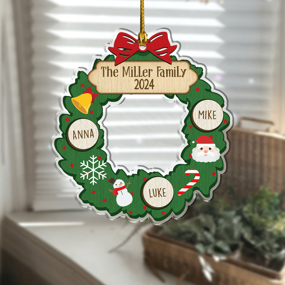 GeckoCustom Custom Family Names 2024 Christmas Tree Acrylic Ornament N304 889734