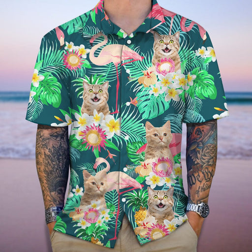 GeckoCustom Custom Funny Cat Photo Aloha Hawaii Shirt N304 890248