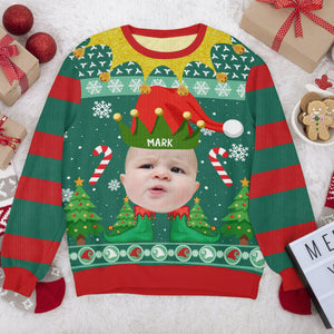 GeckoCustom Custom Funny Photo and Name Xmas Elfs All-Over-Print Ugly Sweater - Best Christmas Gift Idea, Year End Party HO82 891725