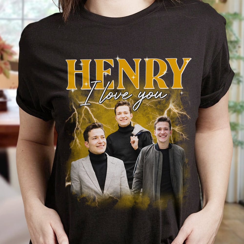 GeckoCustom Custom Girlfriend Photo Vintage Bootleg Dark Shirt Valentines Gift For Girlfriend HO82 895024