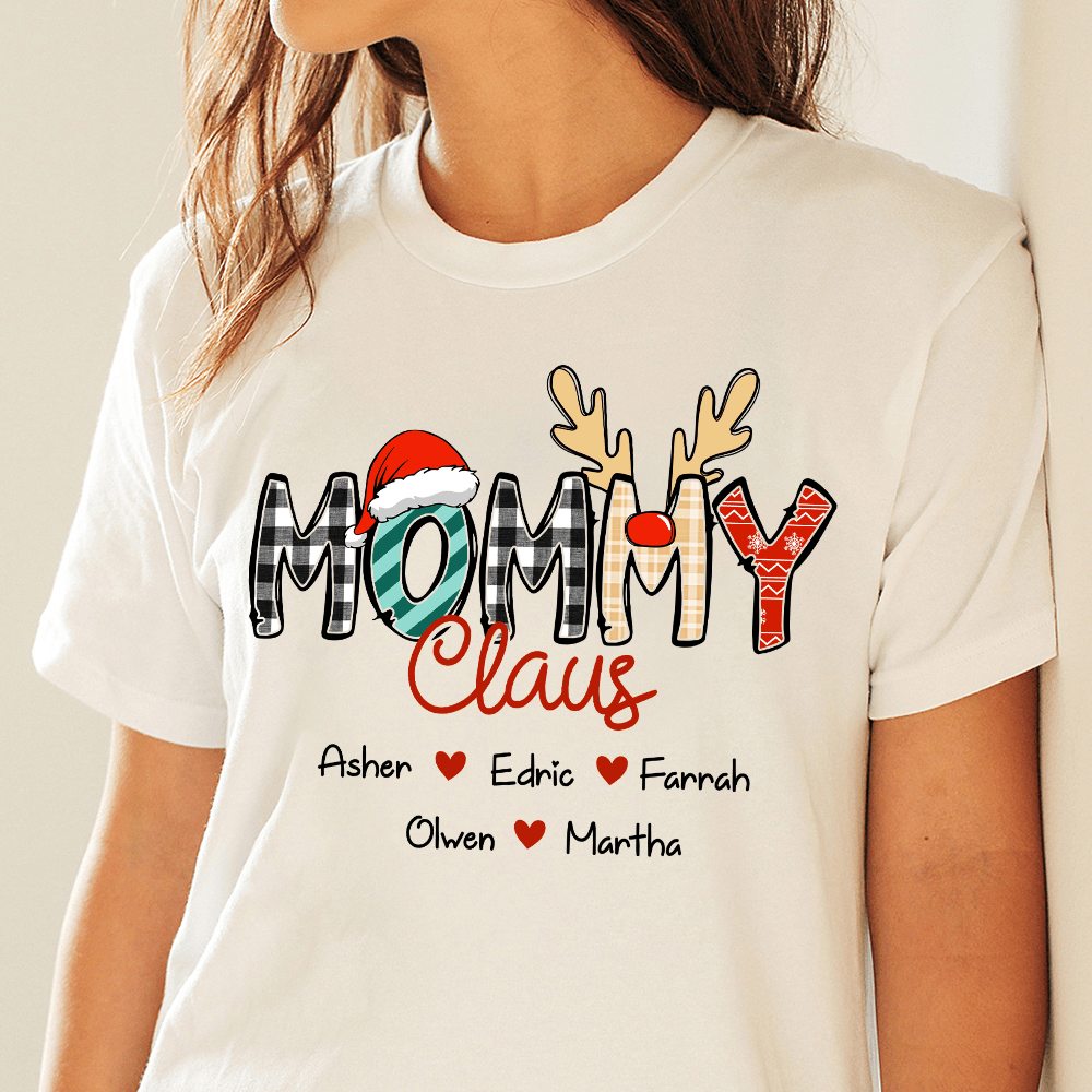 GeckoCustom Custom Grandkid Name Gigi Papa Claus Christmas Shirt Best Gift For Family, Christmas Idea Gift HO82 893156