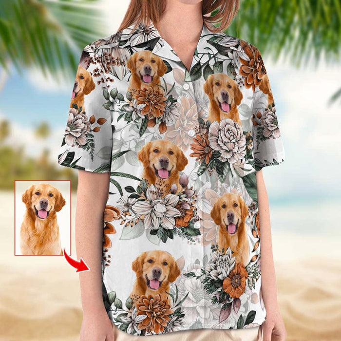 GeckoCustom Custom Hawaiian Shirt Upload Photo With Flowers Pattern N369 889038 54298