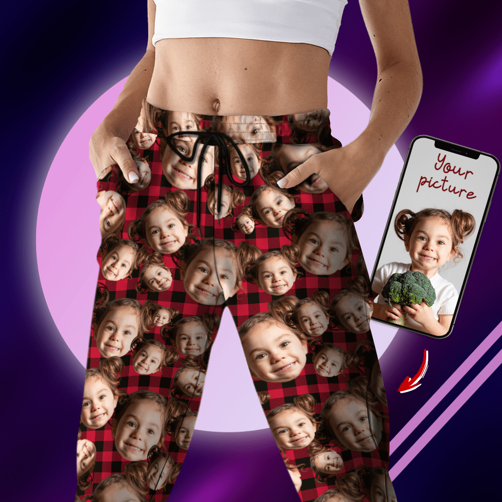 GeckoCustom Custom Human Face Photo Christmas Gift Sweatpants TH10 891505