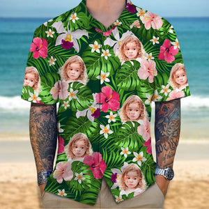 GeckoCustom Custom Human Face Photo For Tropical Style Hawaii Shirt TA29 889469