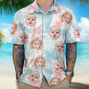 GeckoCustom Custom Human Face Photo Tropical Floral Hawaii Shirt TH10 891455