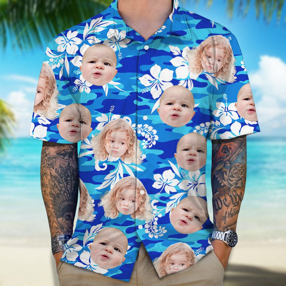 GeckoCustom Custom Human Face Photo Tropical Floral Hawaii Shirt TH10 891455