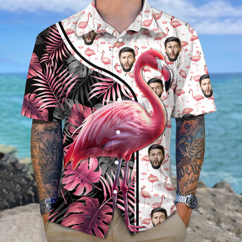 Custom Human Face Photo With Flamingo Hawaii Shirt K228 890551 - GeckoCustom