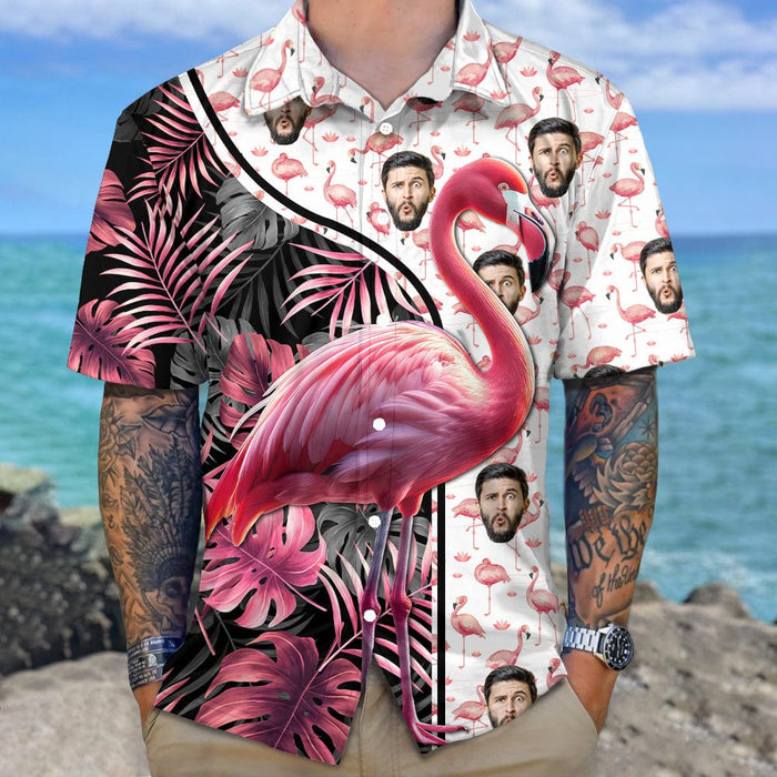 GeckoCustom Custom Human Face Photo With Flamingo Hawaii Shirt K228 890549