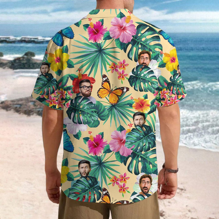 GeckoCustom Custom Human Face Photo With Tropical Hawaii Shirt N304 890659